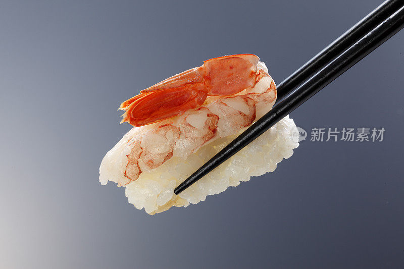 新鲜寿司/虾的特写